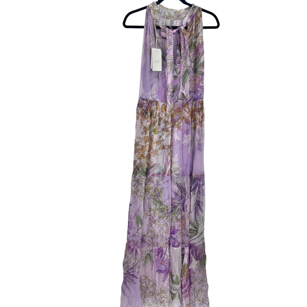 Johnny Was Women's Riona Halter Maxi Dress Sleeveless Purple Size Medium NWT - Picture 14 of 15